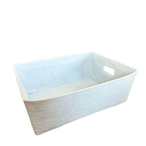 Brand New Gracie Oaks Blue Linen Nursery Basket - Picture 1 of 10